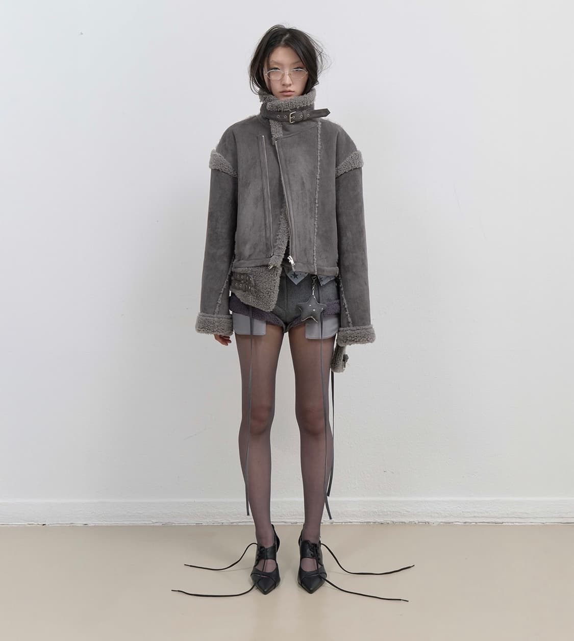 오호스 Detachable Fur Shearling Jacket 상품이미지2