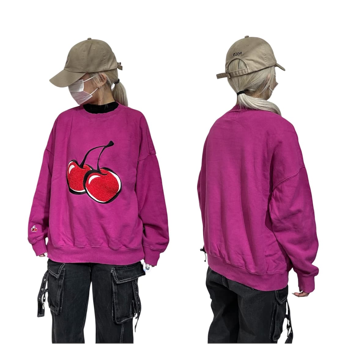 키르시 체리 로고 자수 오버핏 맨투맨  상품이미지1