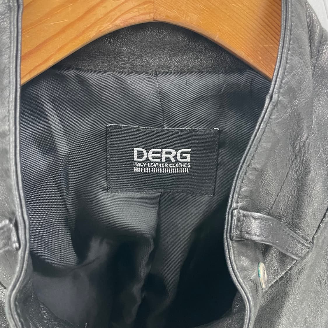 Derg 넥 스트랩 디테일 레더자켓 라이더자켓 상품이미지5