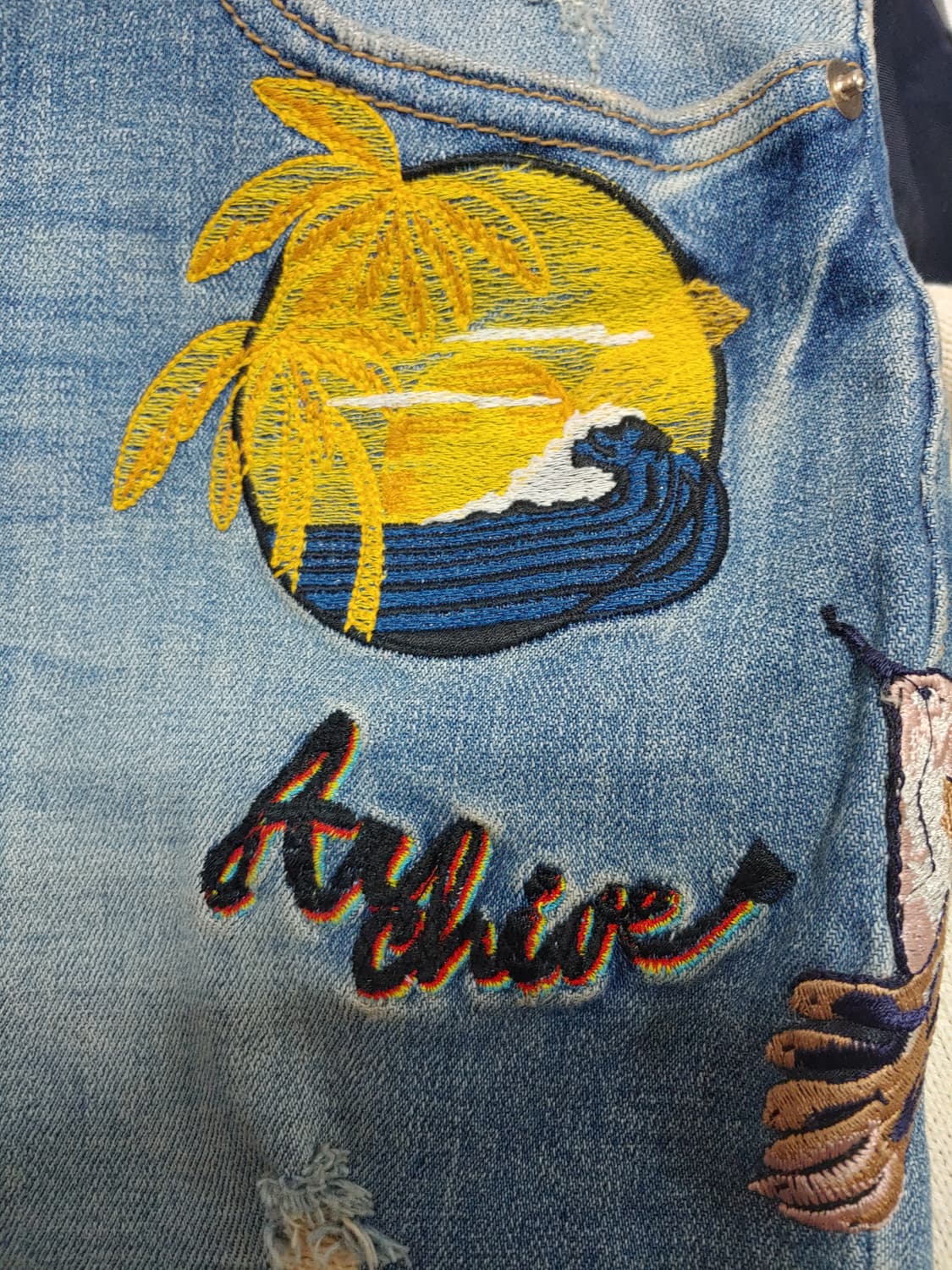 오브제 데님 패치 청바지 여성0 27~28 상품이미지4