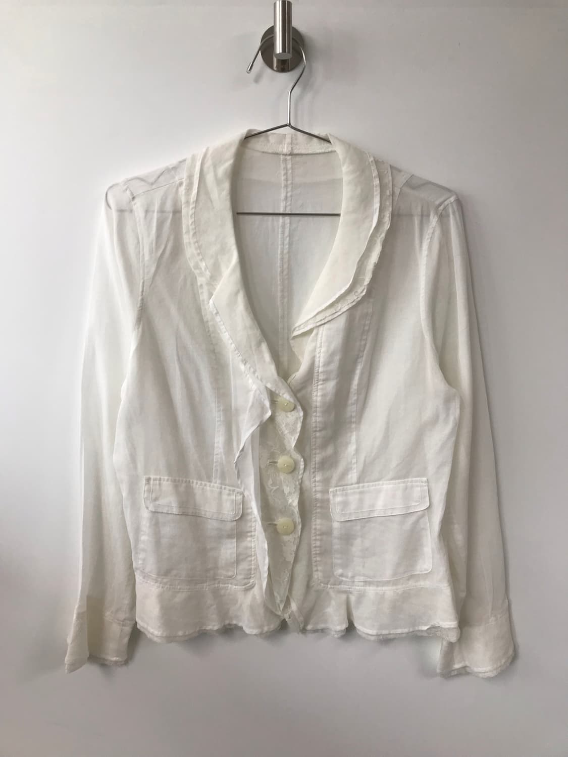 빈티지 레이스 화이트 린넨 자켓 상품이미지2