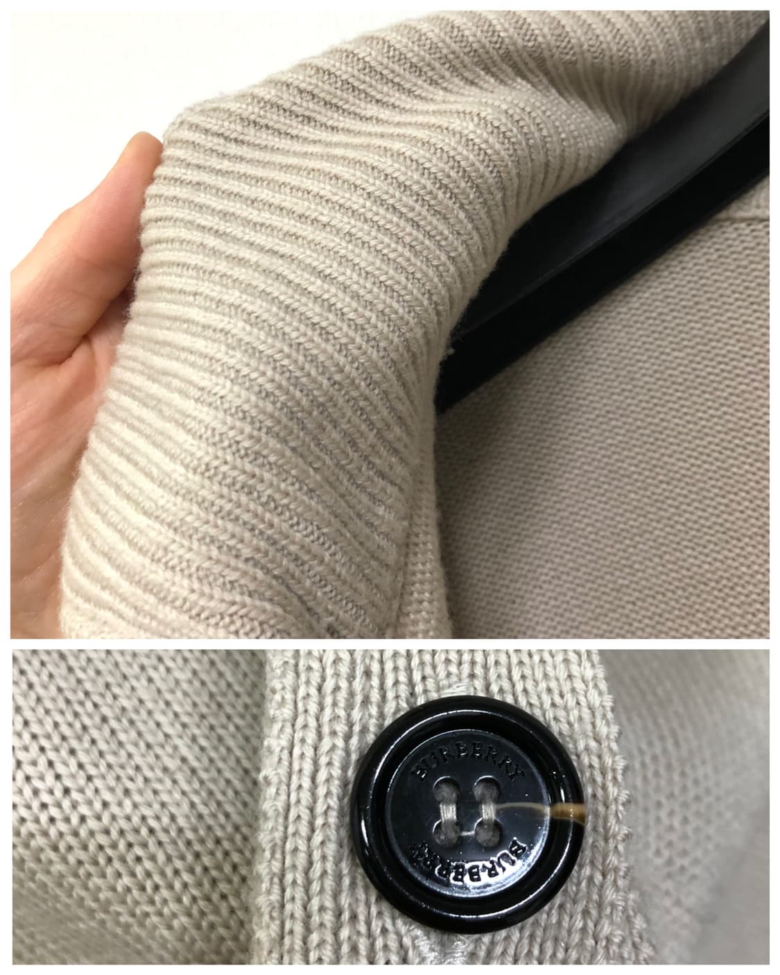 버버리 런던 여성 슬림핏 메리노 울100% 카라 롱 가디건 S 상품이미지8