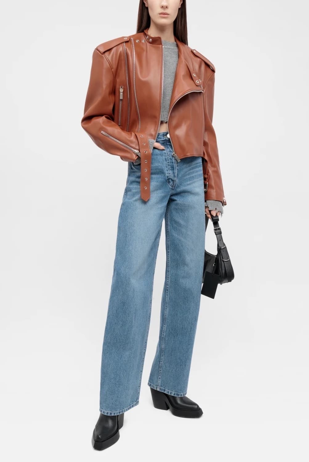 시스템옴므 System Brown Cropped 레더 자켓 상품이미지6