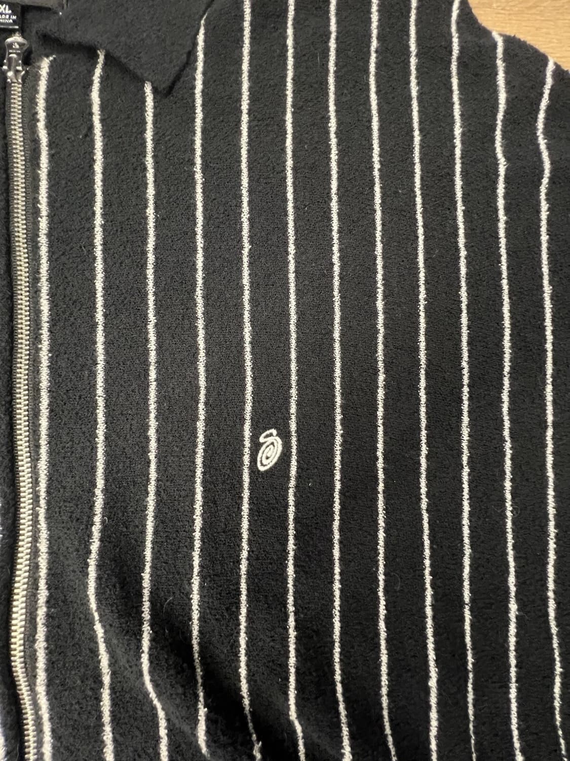 스투시 라이트웨이트 롱슬리브 집 폴로 블랙 스트라이프 상품이미지2