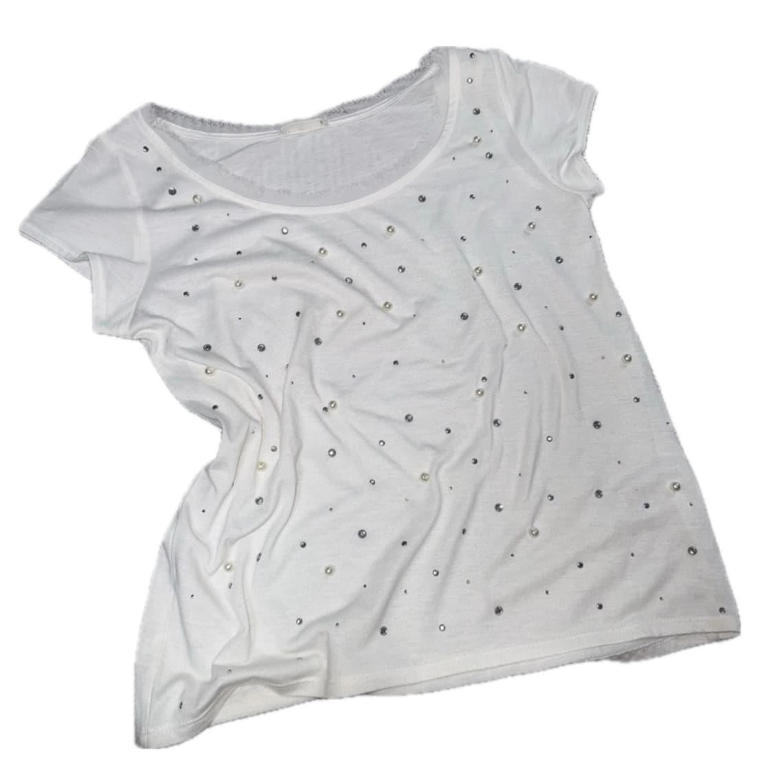 jpn vtg 진주 스터드 반팔티 상품이미지1