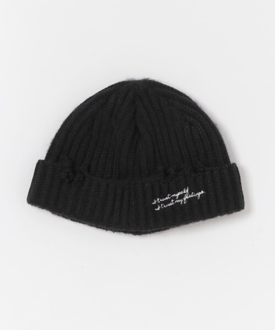 키지마 타카유키 / 블랙 데미지 가공 니트 비니 상품이미지1