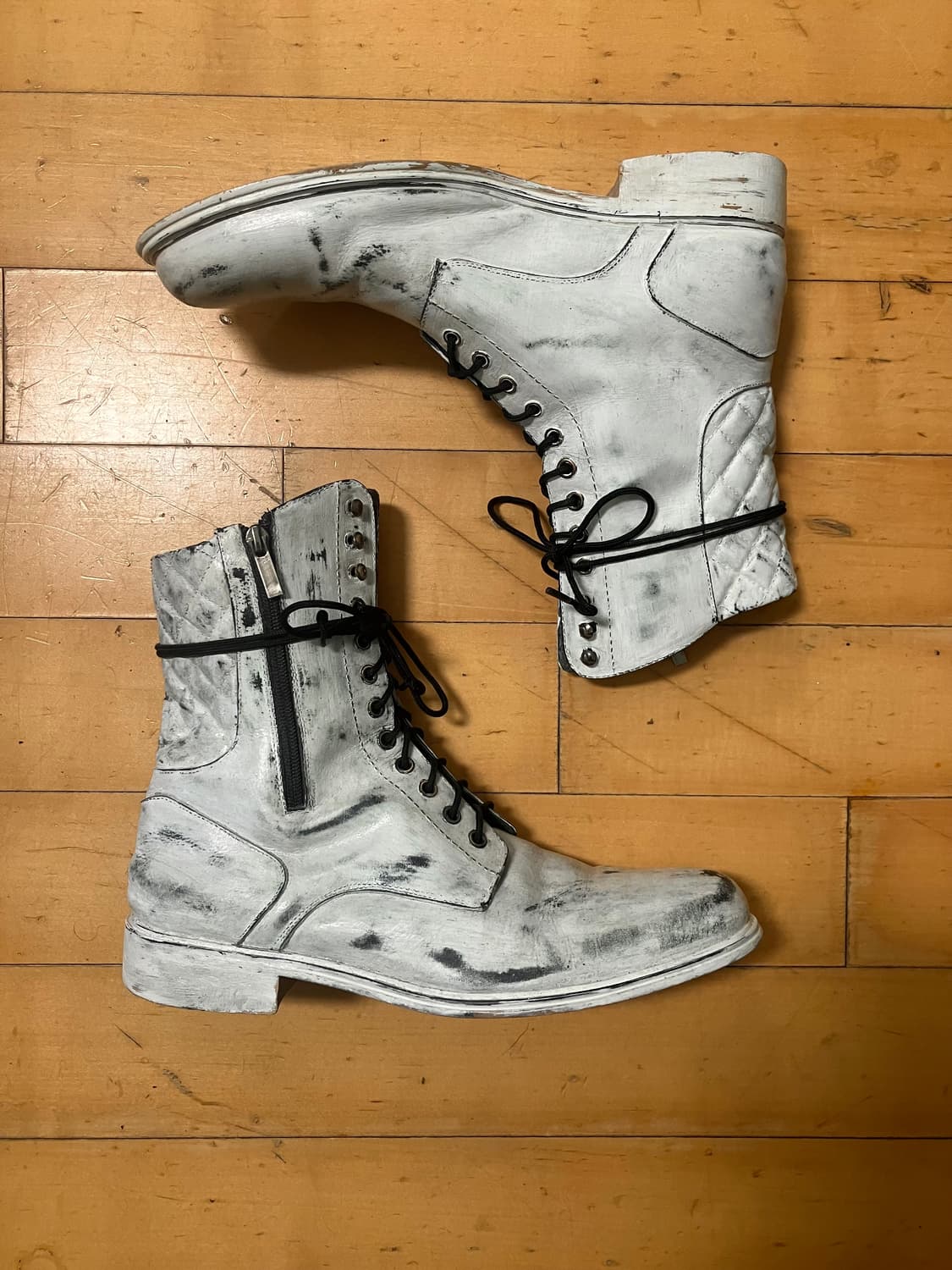 D&G 90s 돌체앤가바나 크랙 페인티드 디테일 롱 부츠 275 상품이미지2