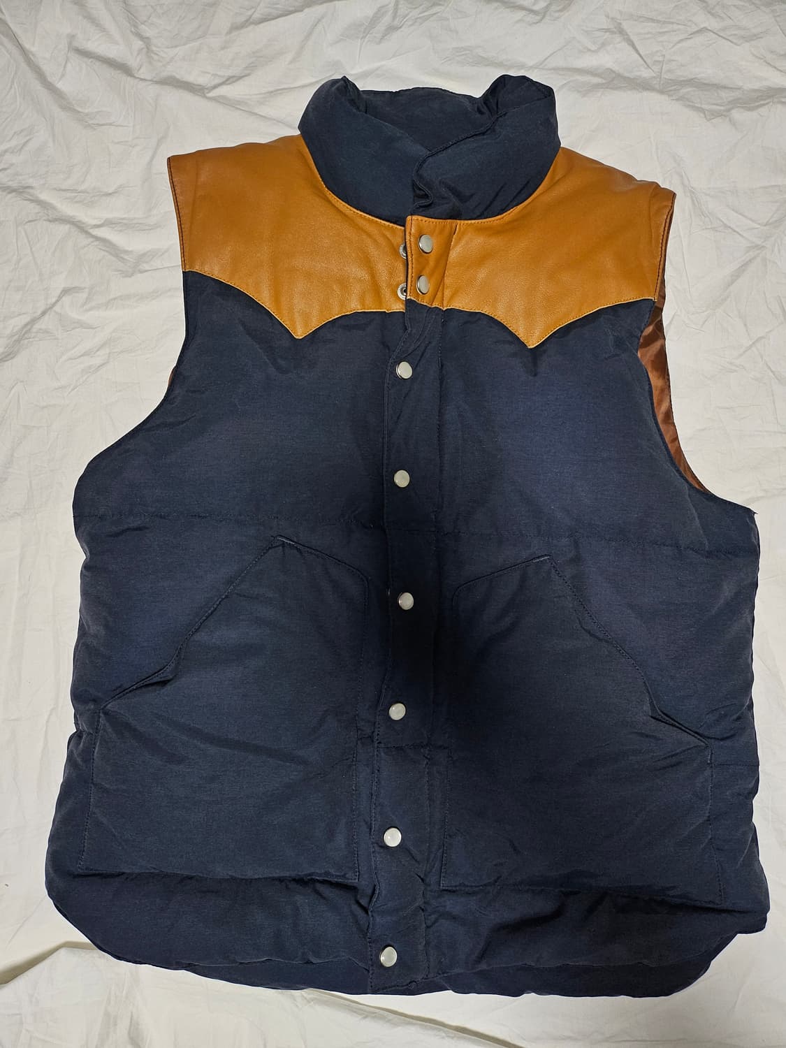 휴스턴 재팬 레더 패딩 조끼 패딩 베스트 M 상품이미지1