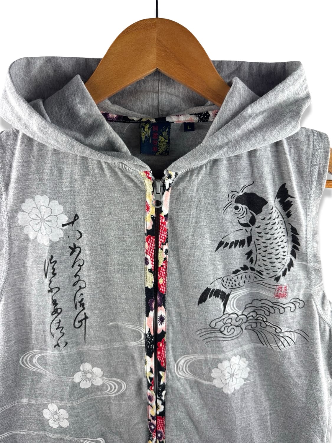 JPN 오리엔탈 코이 잉어 슬리브리스 후드집업2836 상품이미지3