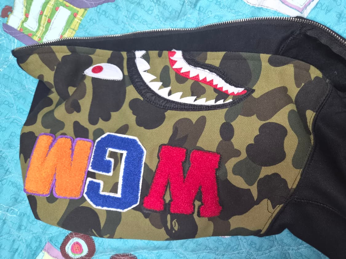 베이프 퍼스트 카모 샤크 풀 집 후드 집업 블랙 3xl 상품이미지3