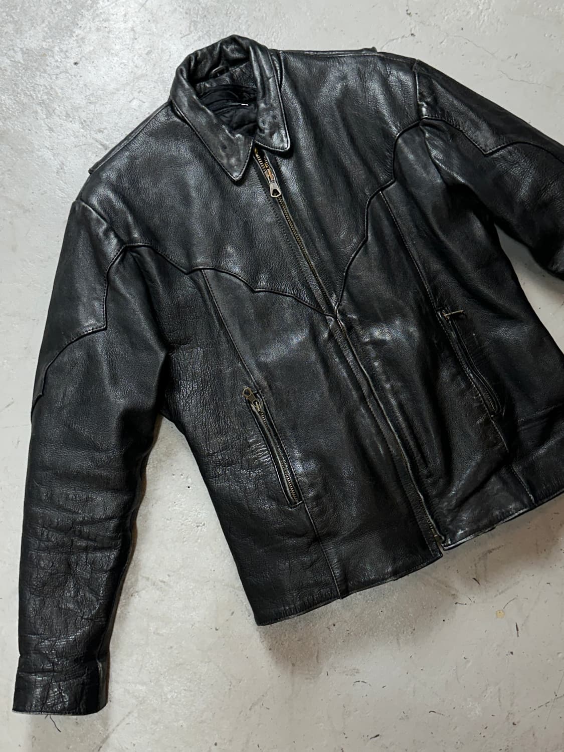 00's 빈티지 크롭 레더 자켓 빈티지 웨스턴 레더 자켓 상품이미지5