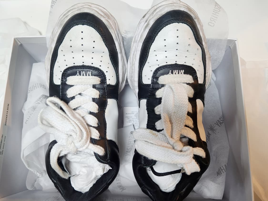 메종 미하라 야스히로 웨인 OG 솔 레더 로우탑 스니커즈 43사이즈 상품이미지3