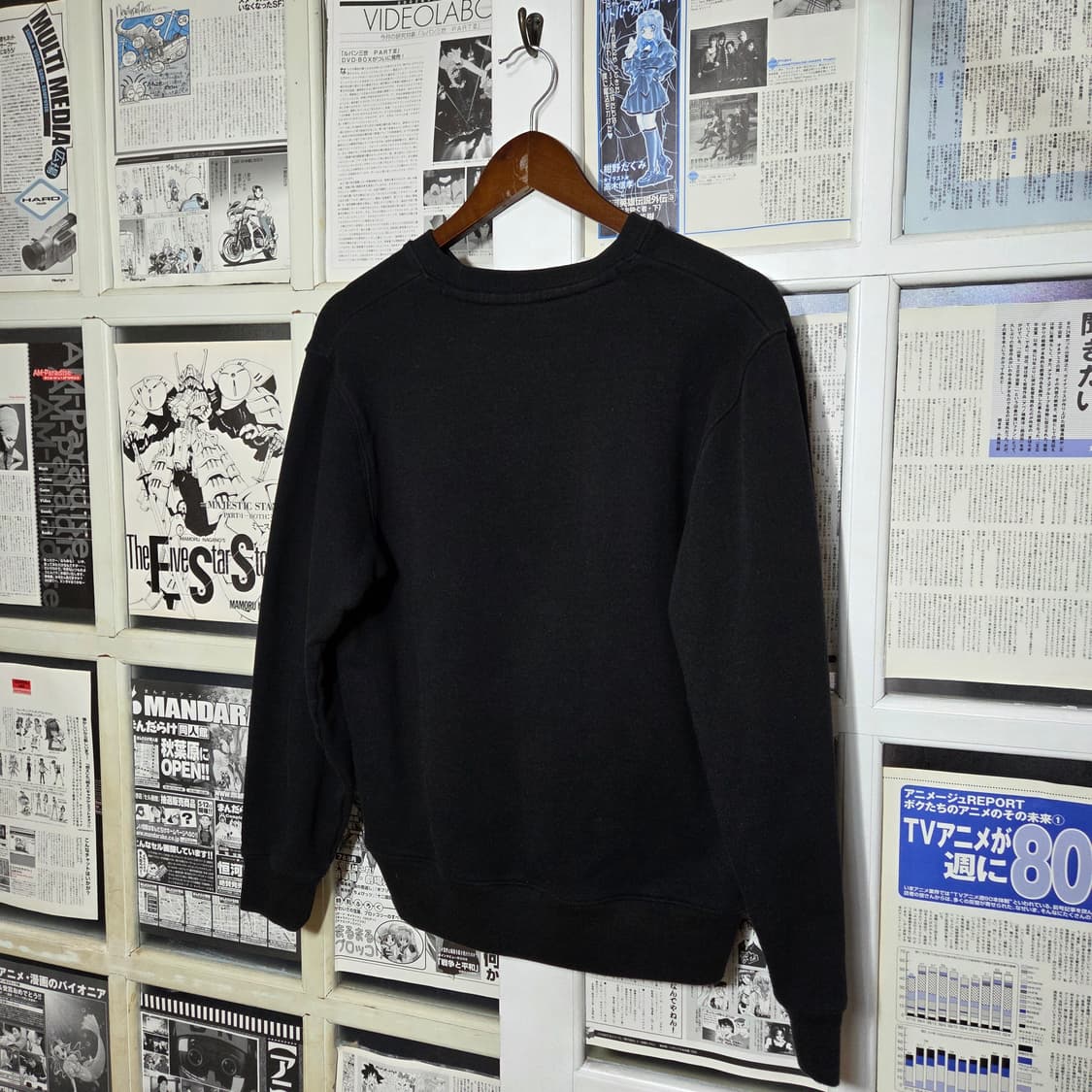 컨버스 재팬 블랙 맨투맨 상품이미지4