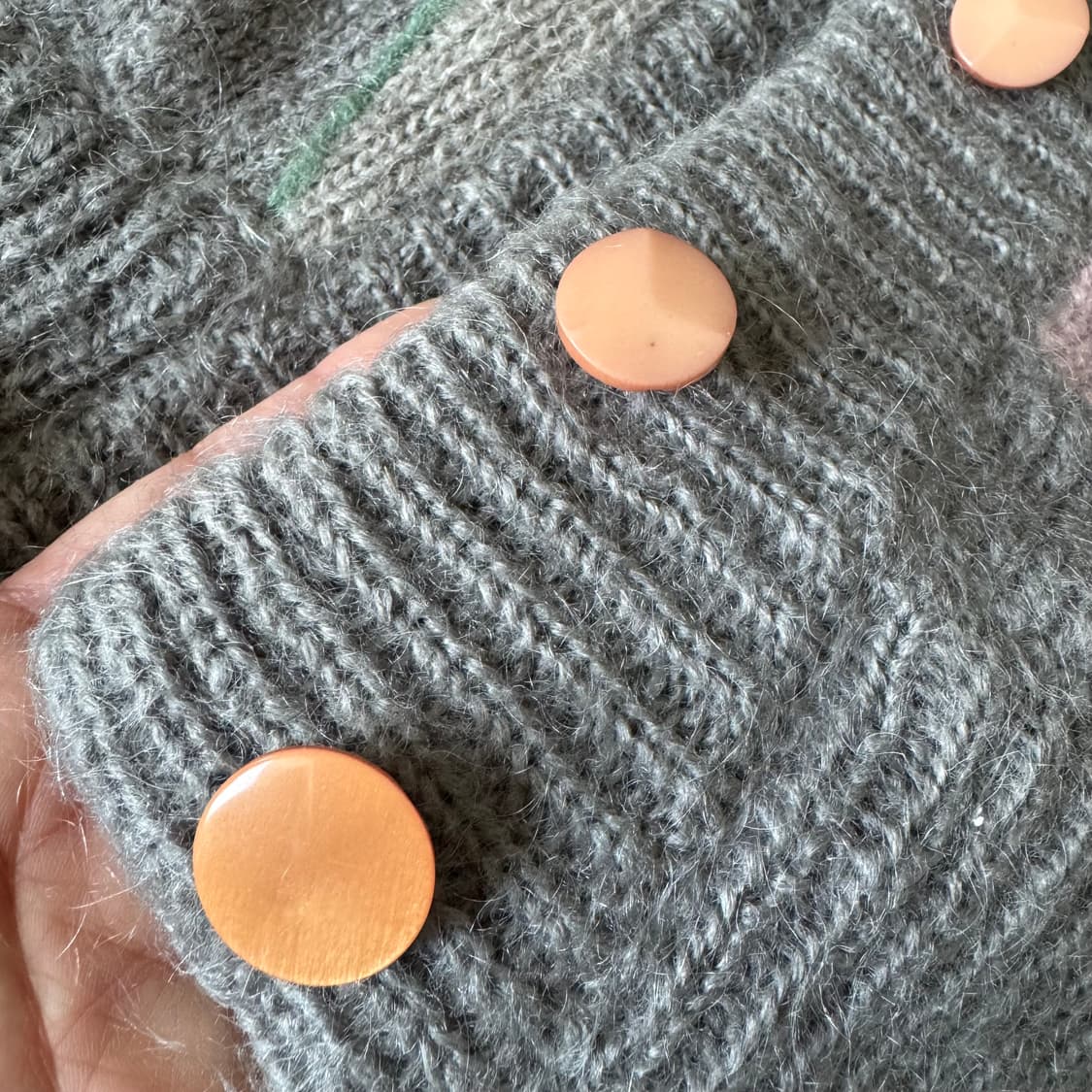 그레이 플라워패턴 빈티지 니트가디건 퀄좋아요 상품이미지6