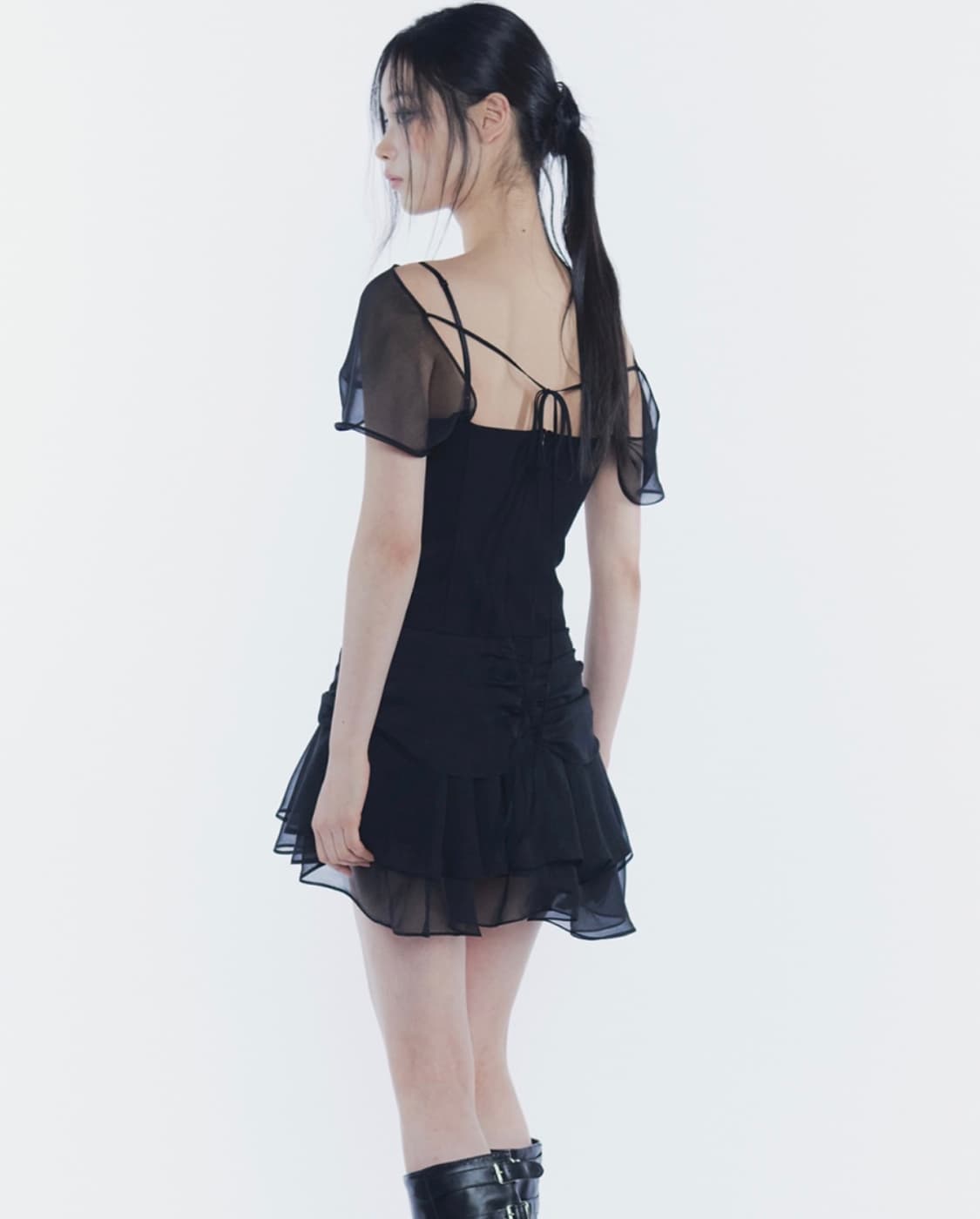 페인오어플레져 MERRY CHIFFON DRESS black 상품이미지3