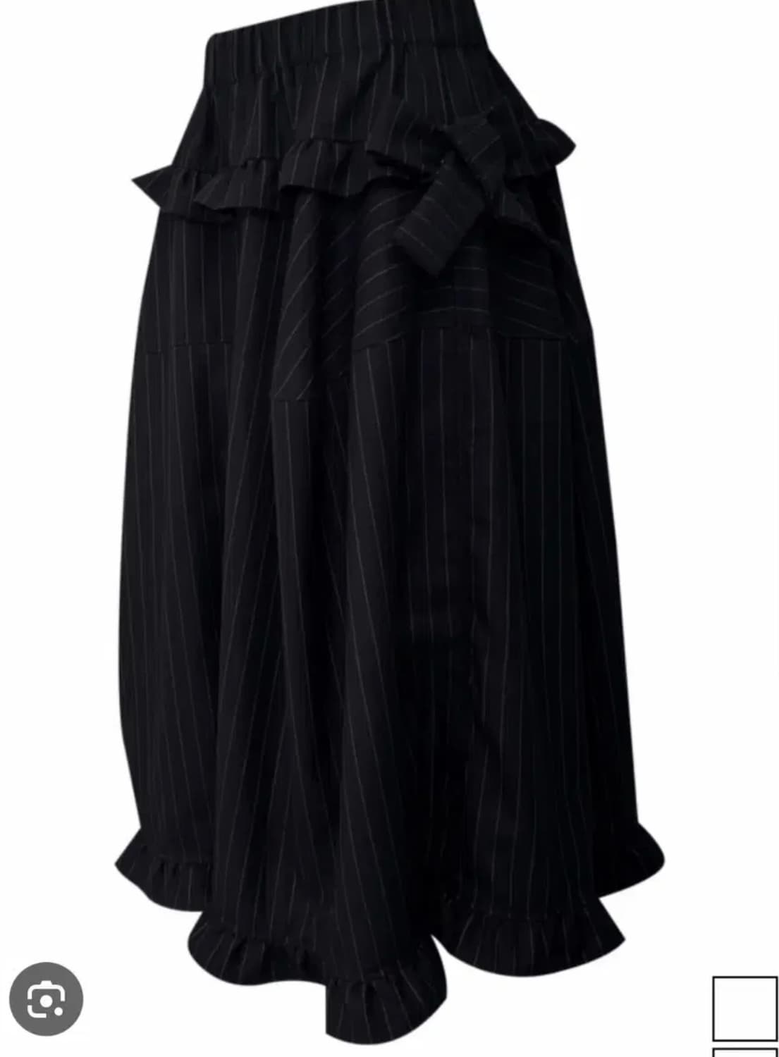 chemehc 체메씨 스커트 블랙 스트라이프 BOW CULOTTES 상품이미지1