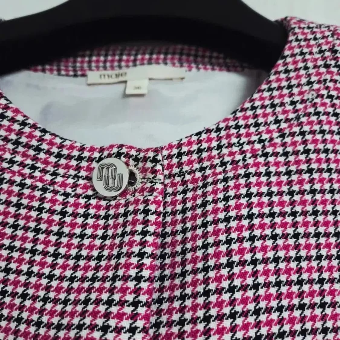 (새상품) 마쥬 하운드투스 패턴 핑크 원피스 34사이즈 상품이미지6