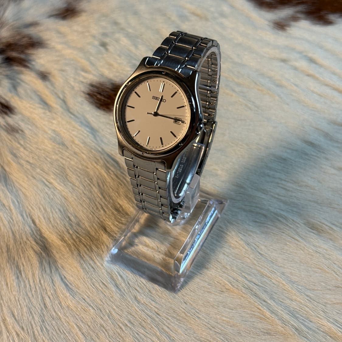 빈티지 세이코 쿼츠 스틸 화이트 상품이미지3