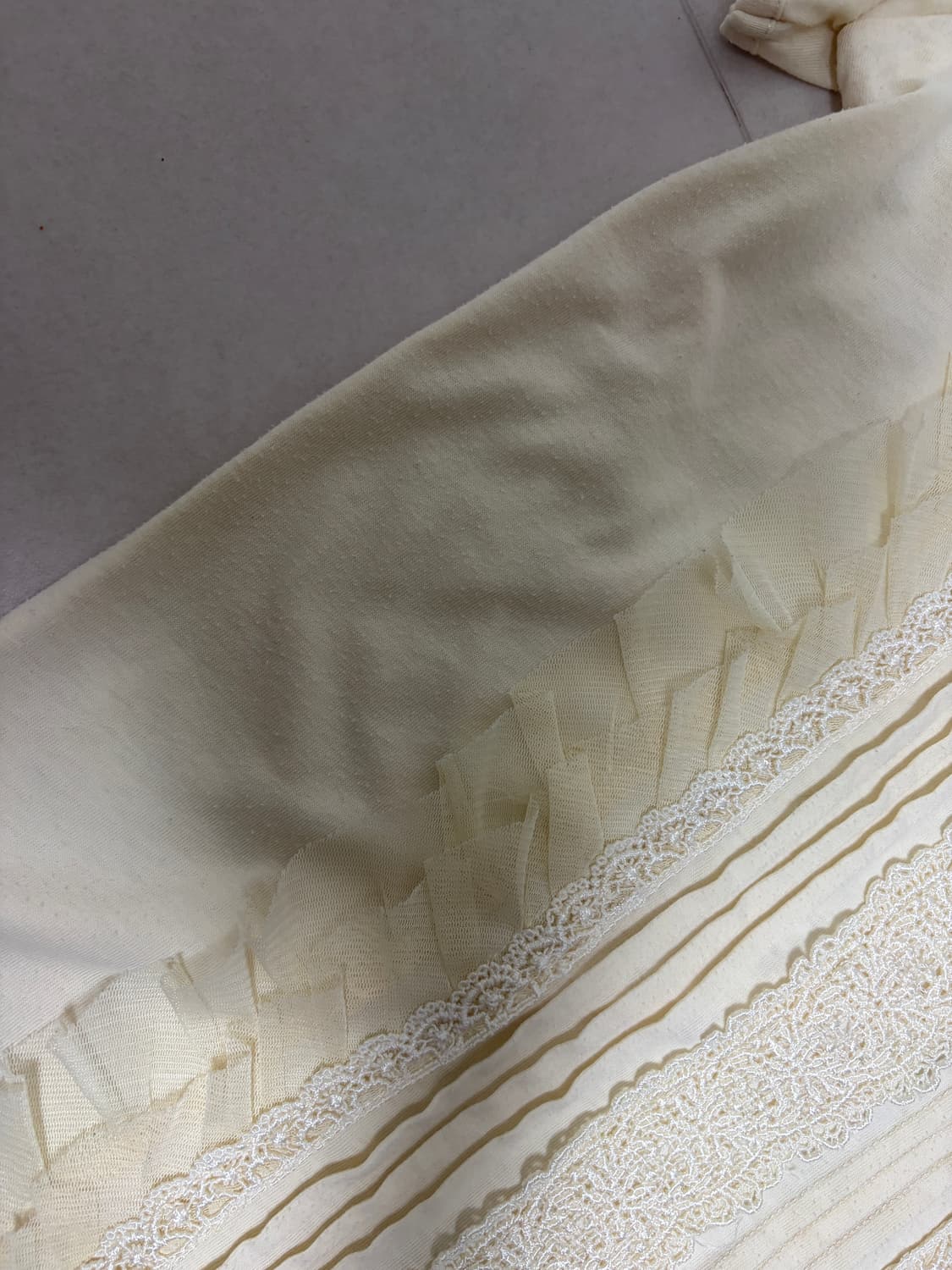 NICE CLAUP Japanese Vintage 러플 레이스 반팔 상품이미지4