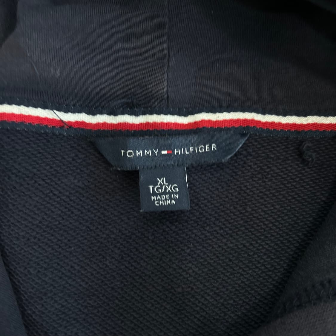 Tommy hilfiger 타미힐피거 스펠아웃로고 네이비 후드집업 상품이미지5