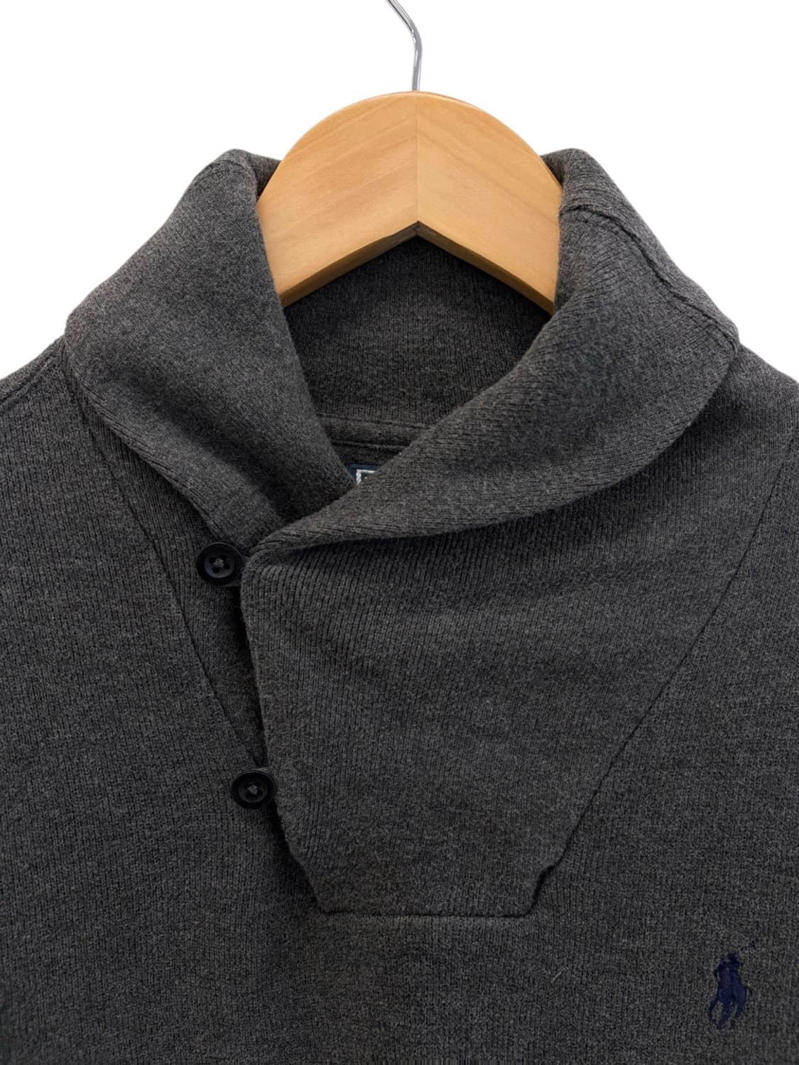 폴로 숄카라 니트 차콜 (S) 상품이미지3