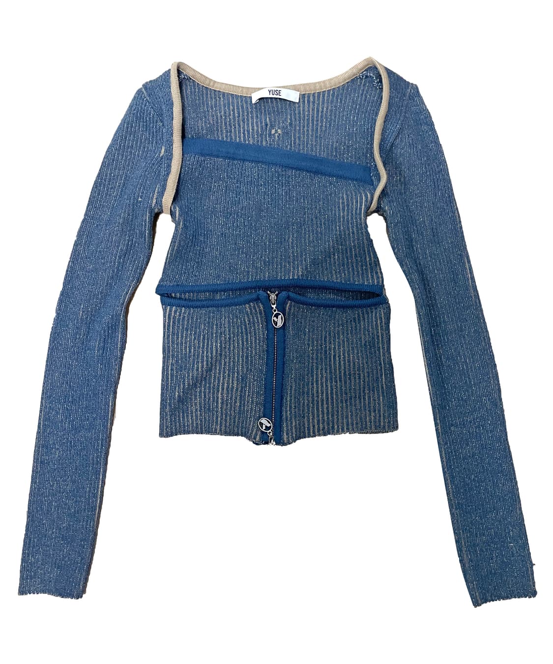 YUSE / Two-tone Bolero Knot Top 상품이미지2