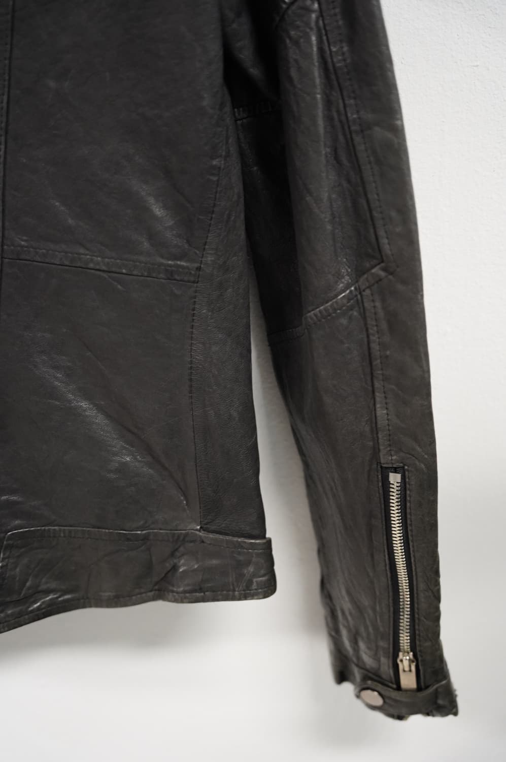 [N][95]그레이 베지터블 램스킨 워싱 레더자켓 상품이미지9