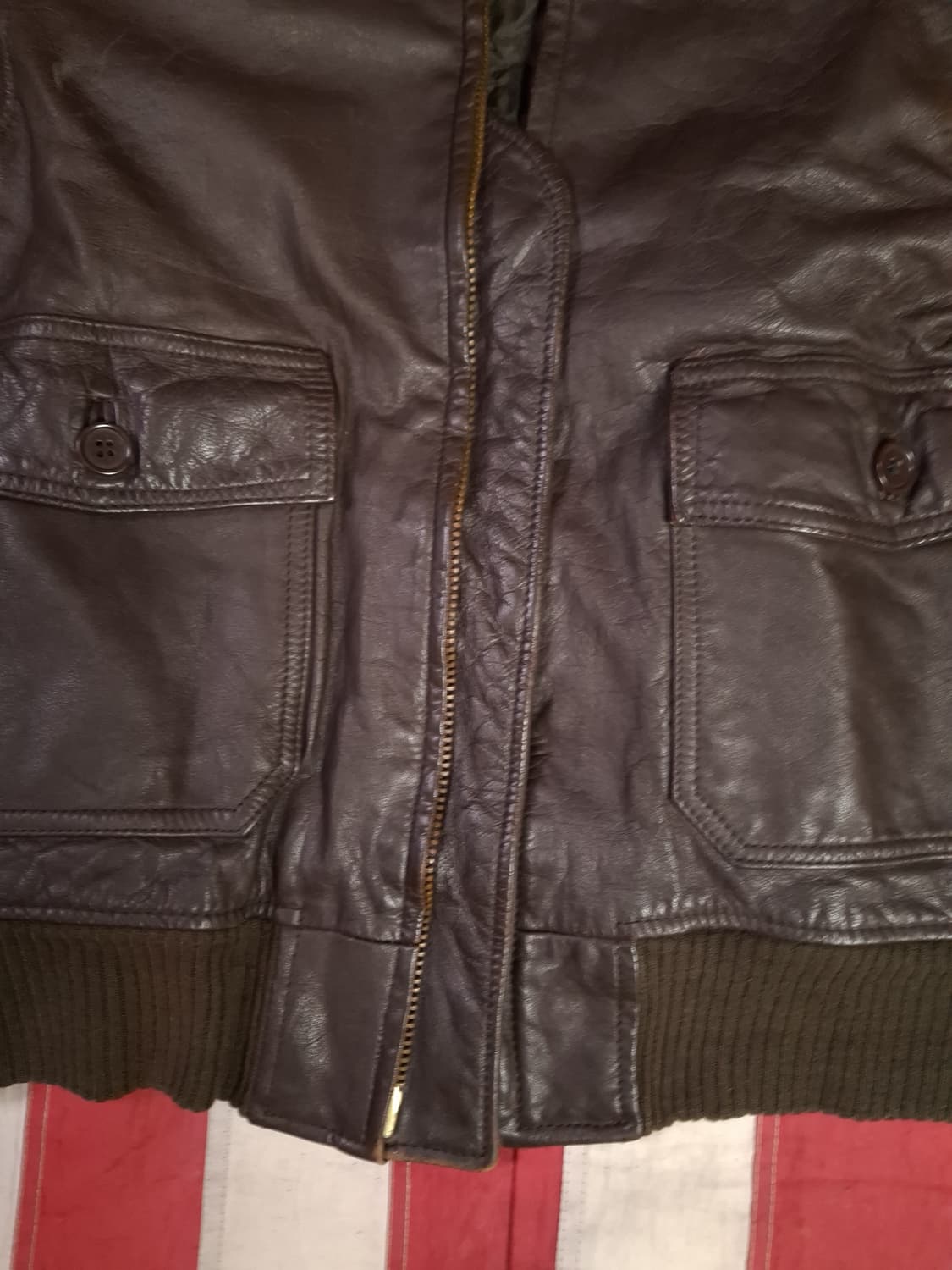 빈티지 미해군 TYPE 리얼레더 G-1 항공점퍼 상품이미지5