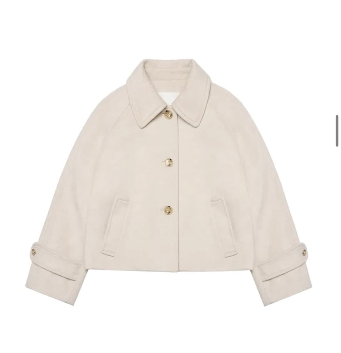 (S) 드로우핏 우먼 소프트 울 캐시미어 레글런 숏 코트 [CREAM] 상품이미지7