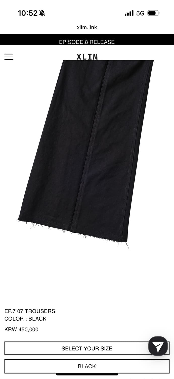 Xlim ep.7 07 TROUSERS M size 상품이미지7