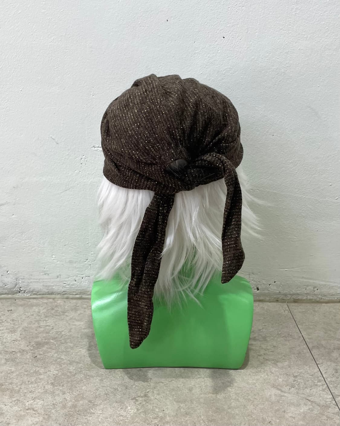 Brown Glossy Scarf Cap 상품이미지5