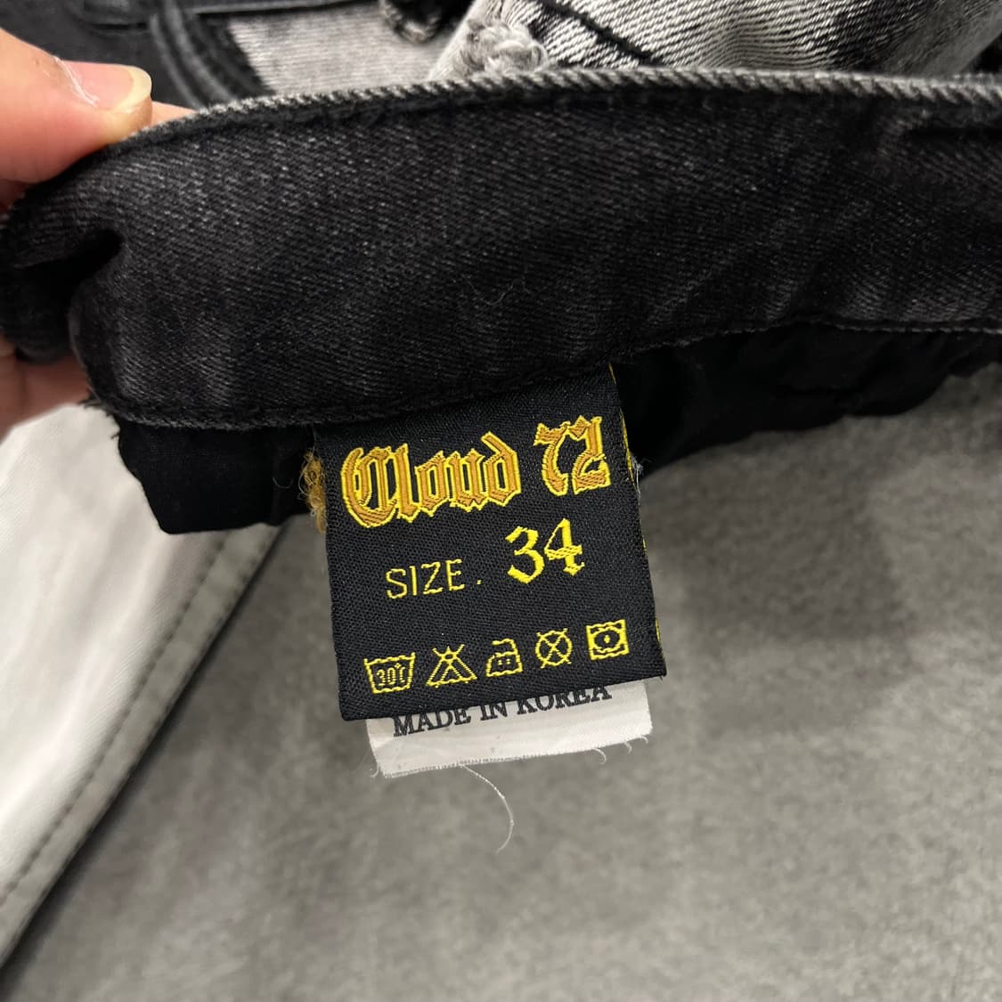 34 cloud72 레더 스컬 패치워크 데님 팬츠 상품이미지9