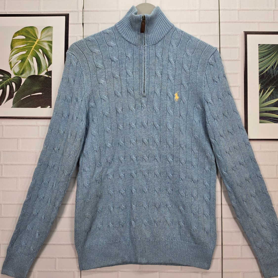 폴로랄프로렌 견100% 케이블 꽈배기 반집업 긴팔 스웨터 XS사이즈 상품이미지2