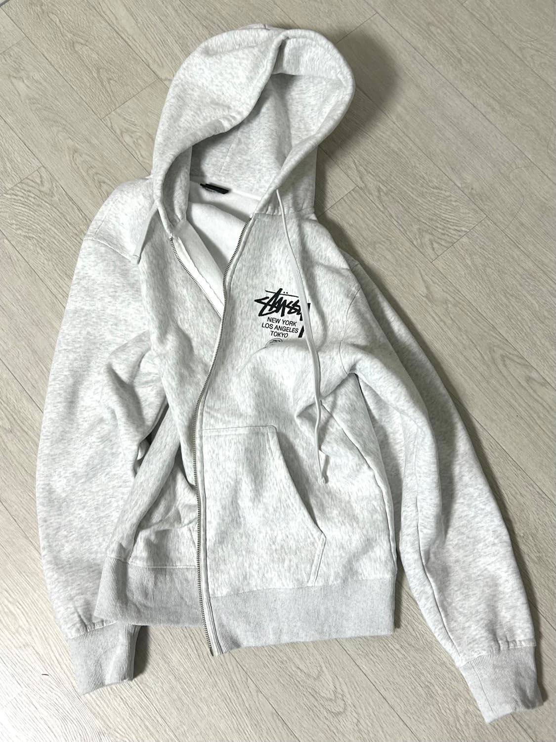 스투시 월드투어 후드집업 애쉬헤더 m 상품이미지2