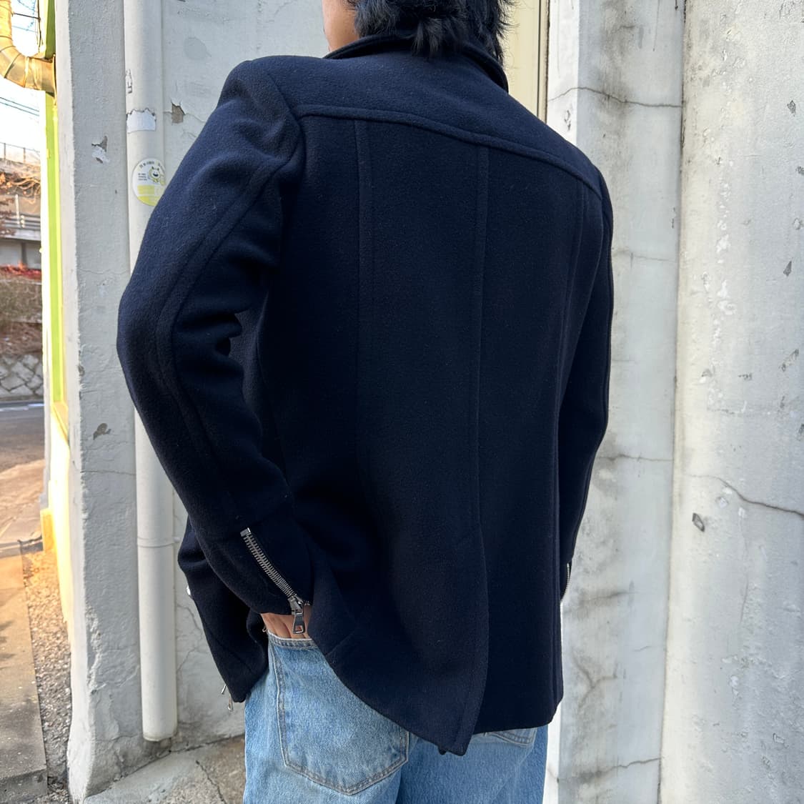 2000s 아카이브 발망 네이비 나폴레옹 피코트 상품이미지8