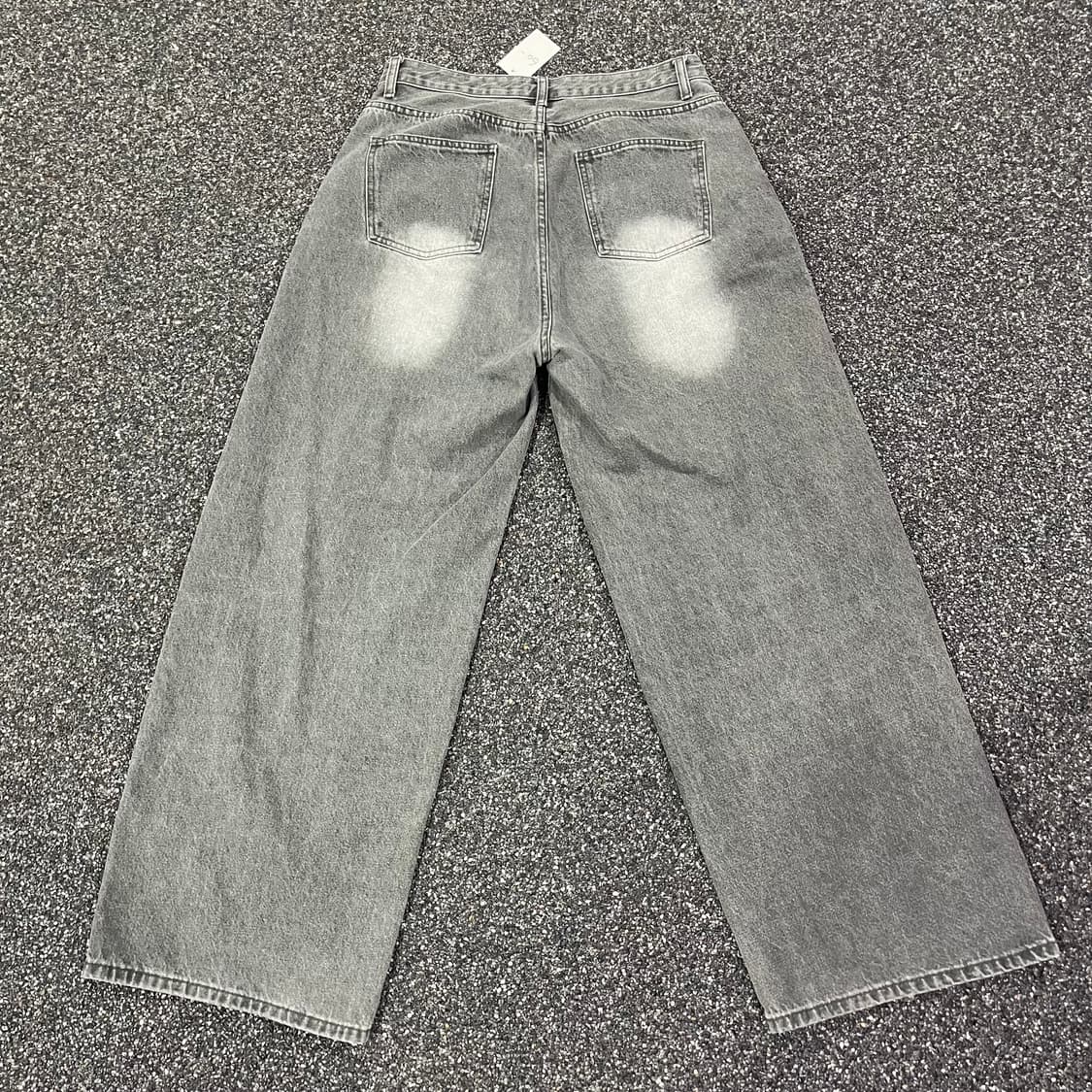 빈티지 S-BIN 워싱 그레이 와이드 데님 팬츠 B3655  상품이미지5