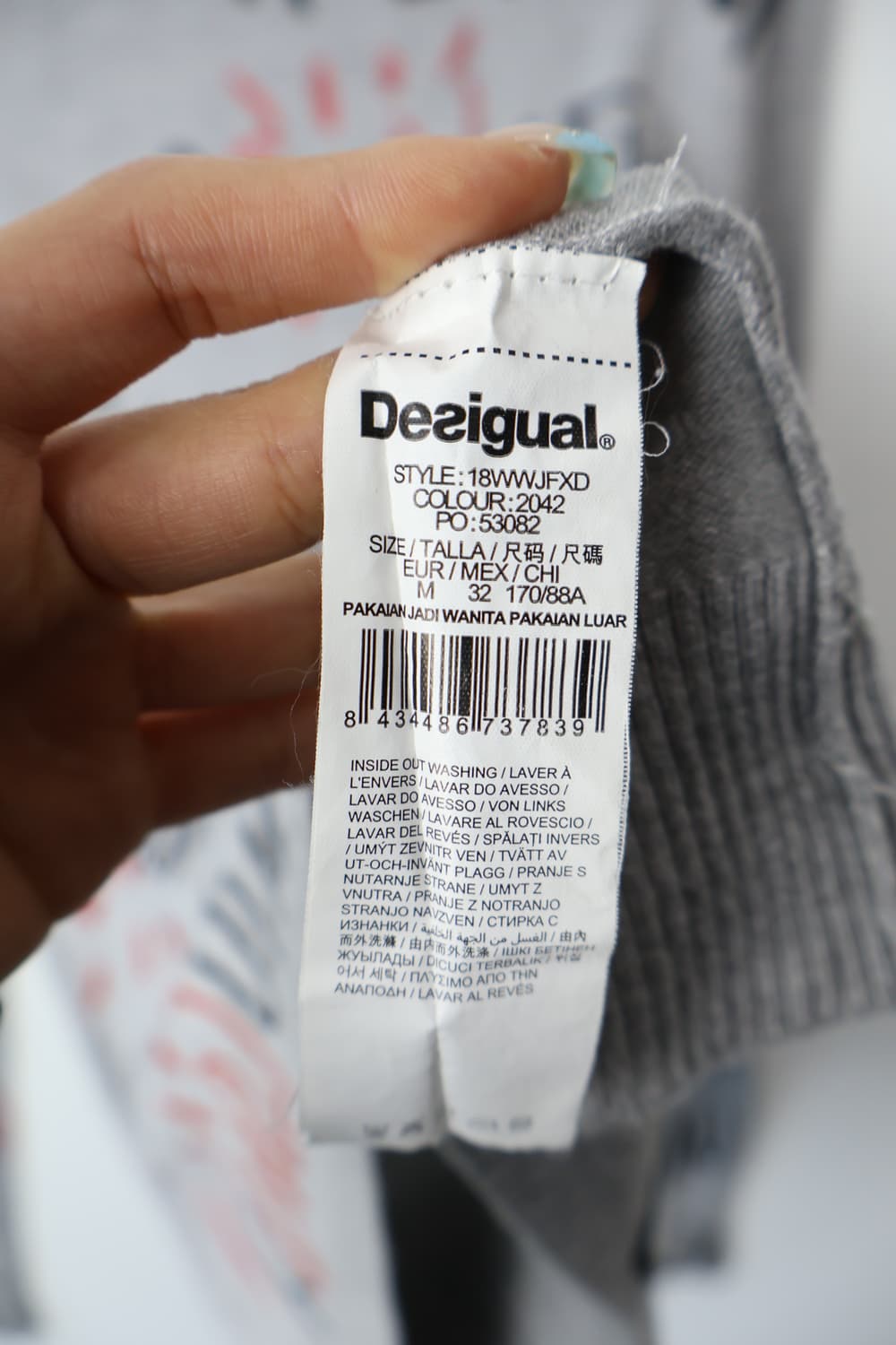 Desigual Gray Graffiti Print knit 상품이미지8