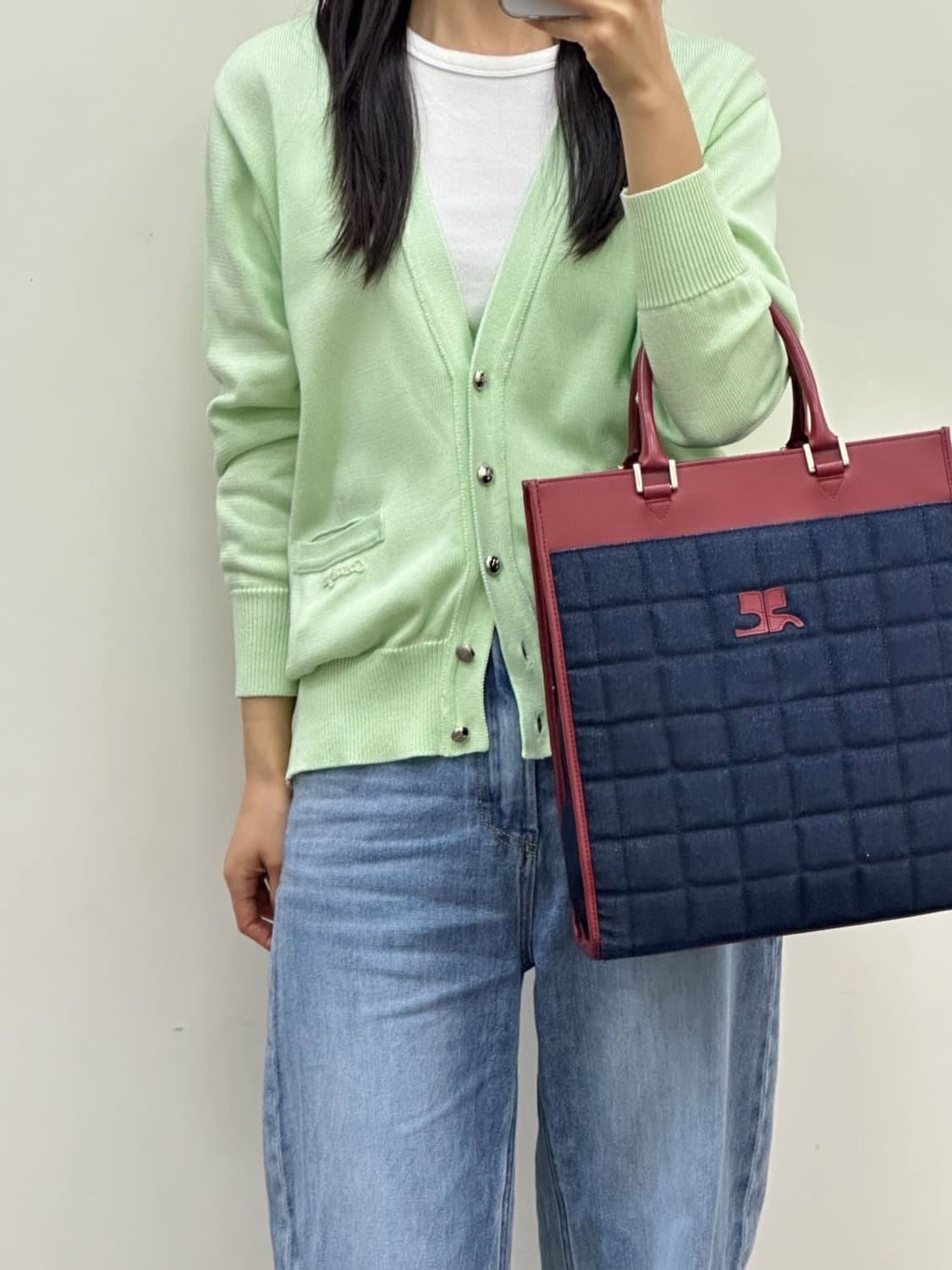 courreges / 꾸레쥬 루즈핏 브이넥 코튼 가디건  상품이미지9