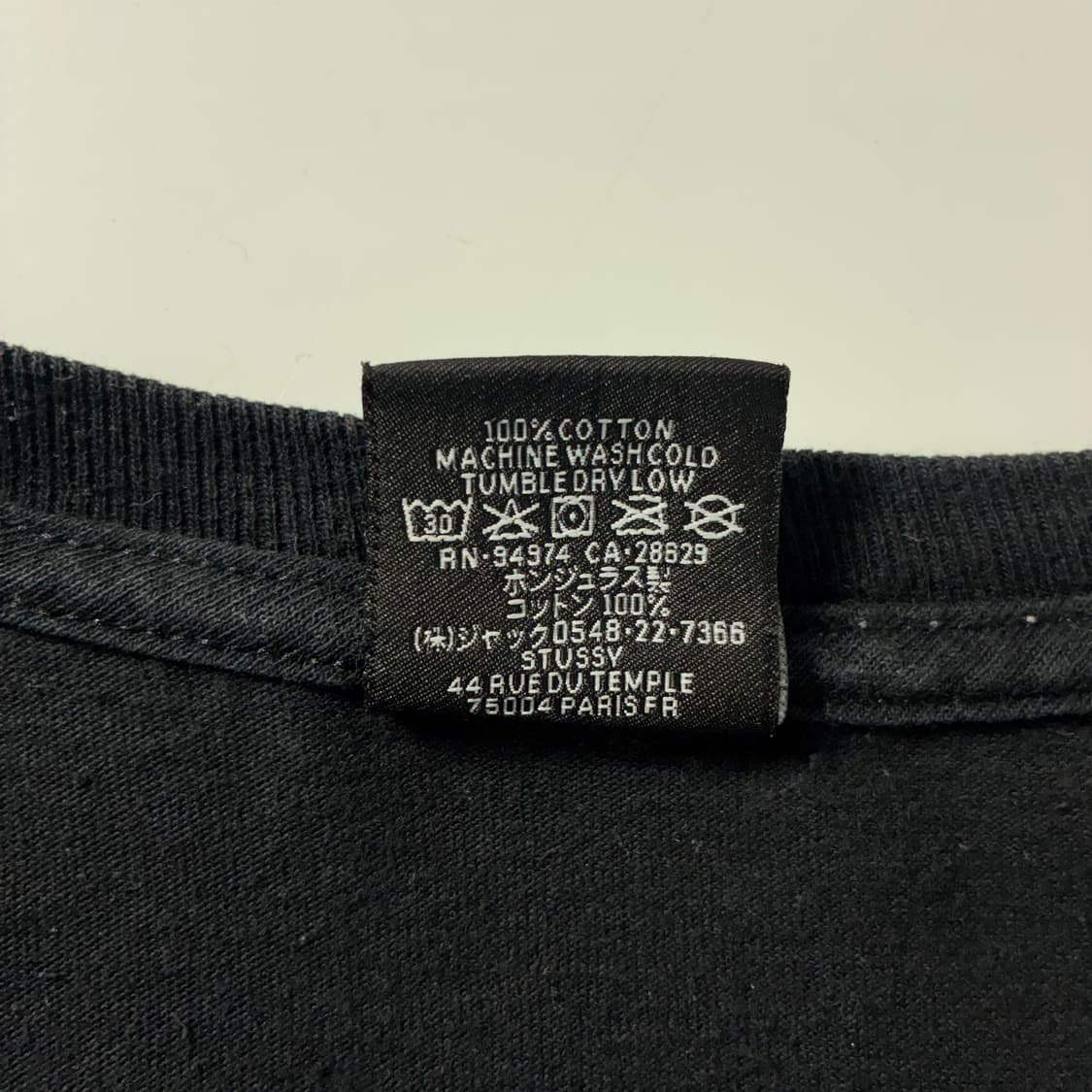 Stussy  스투시 코튼 로우타이드 블랙 반팔 티셔츠  상품이미지7