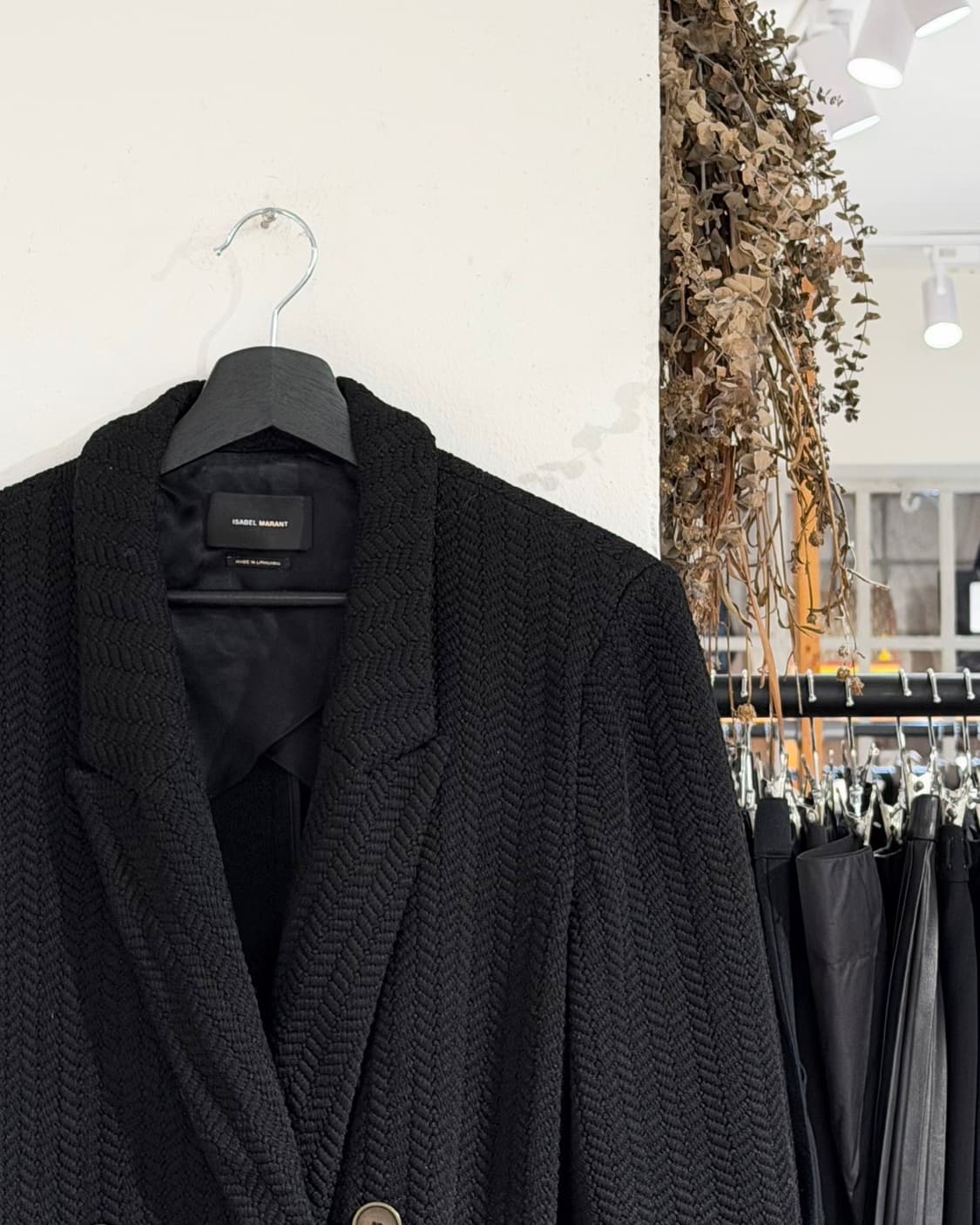 이자벨 마랑 블랙 트위드 오버사이즈 코트 상품이미지3