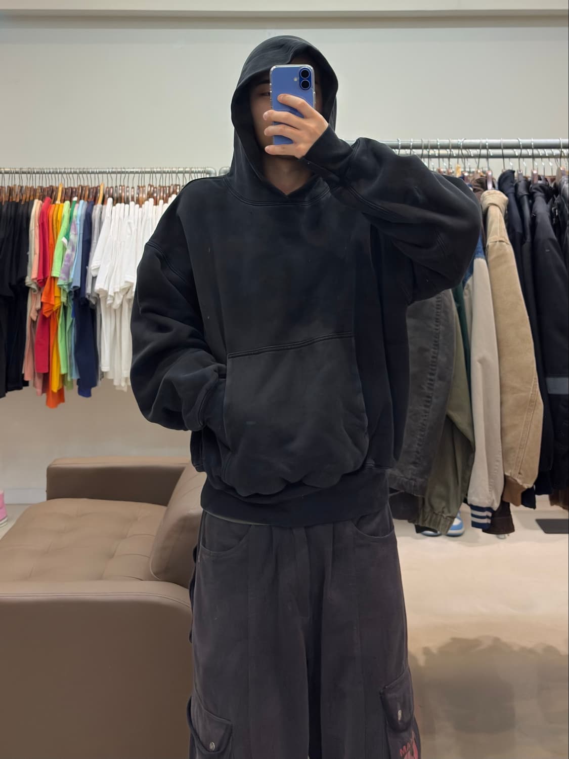 이지 갭 후드티 블랙  상품이미지7