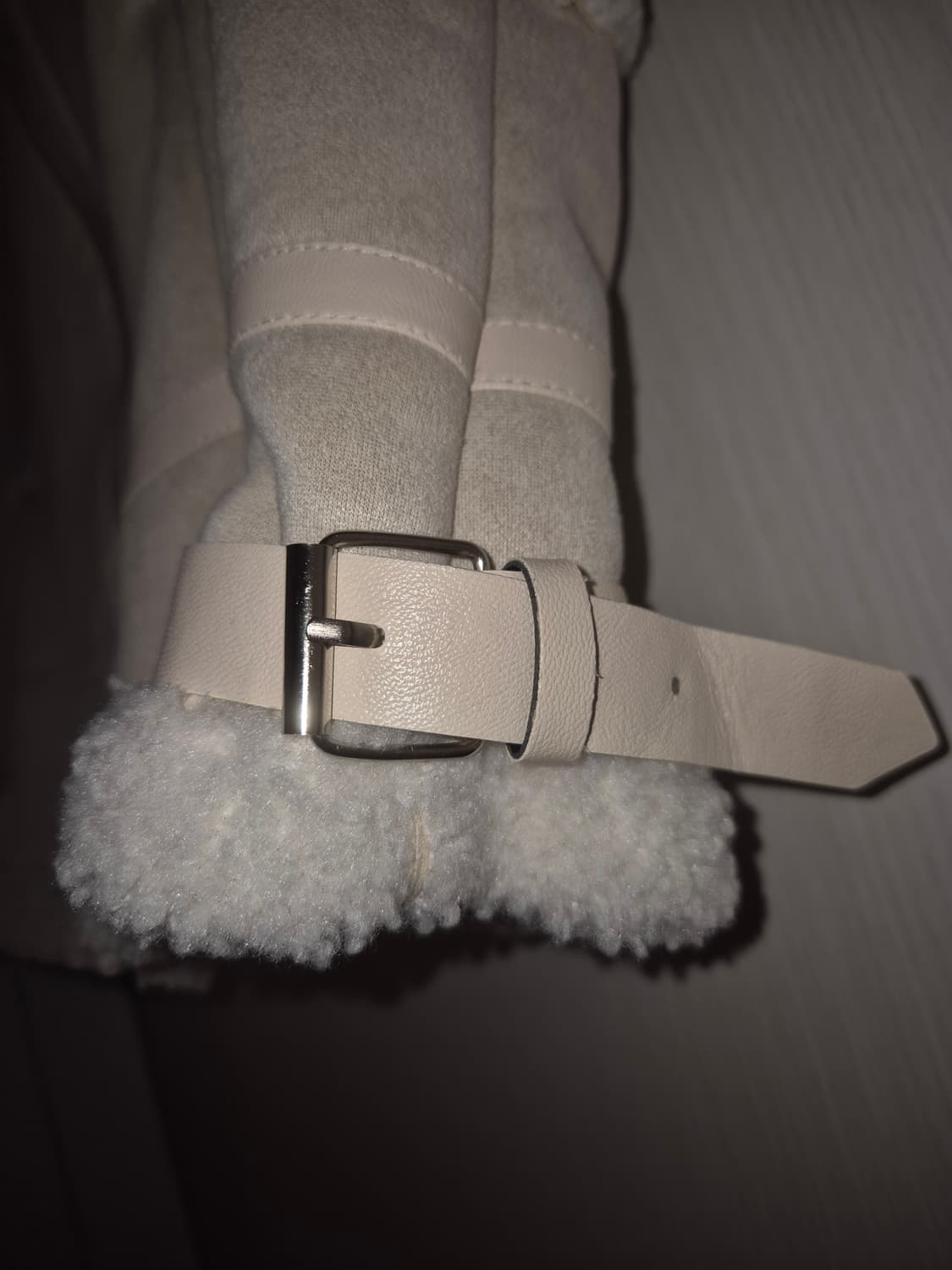 일본 빈티지 아이보리 핑크 무스탕 조끼 상품이미지6