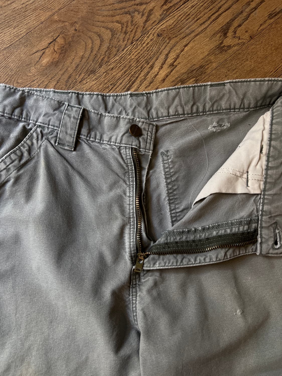 [31]칼하트 USA 빈티지 리페어 그레이 싱글니 카펜터 워크 팬츠 상품이미지3