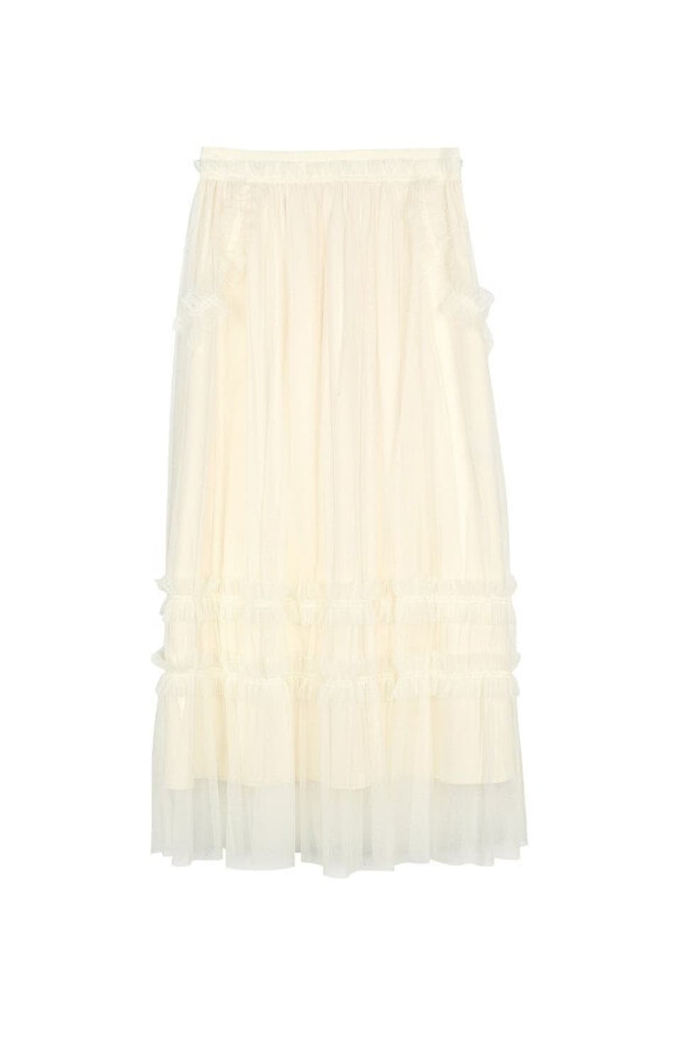 쟈니헤잇재즈 밴딩 튤 스커트 아이보리 상품이미지1