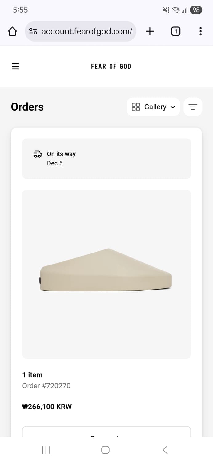 피어오브갓 캘리포니아뮬2.0 taupe 42사이즈 상품이미지1