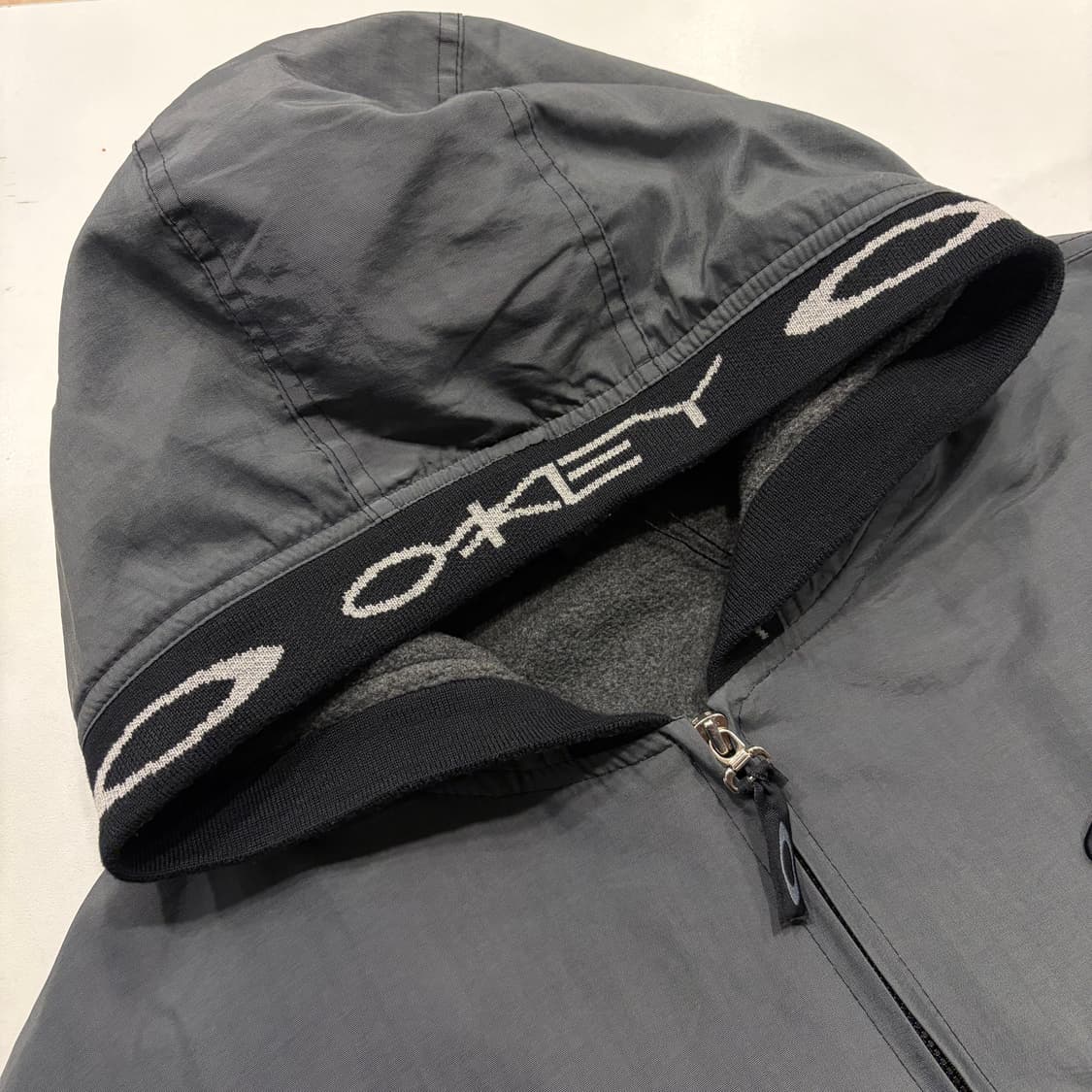 [XL] 90-00s 오클리 소프트웨어 레드탭 후드집업 그레이 B456 상품이미지5