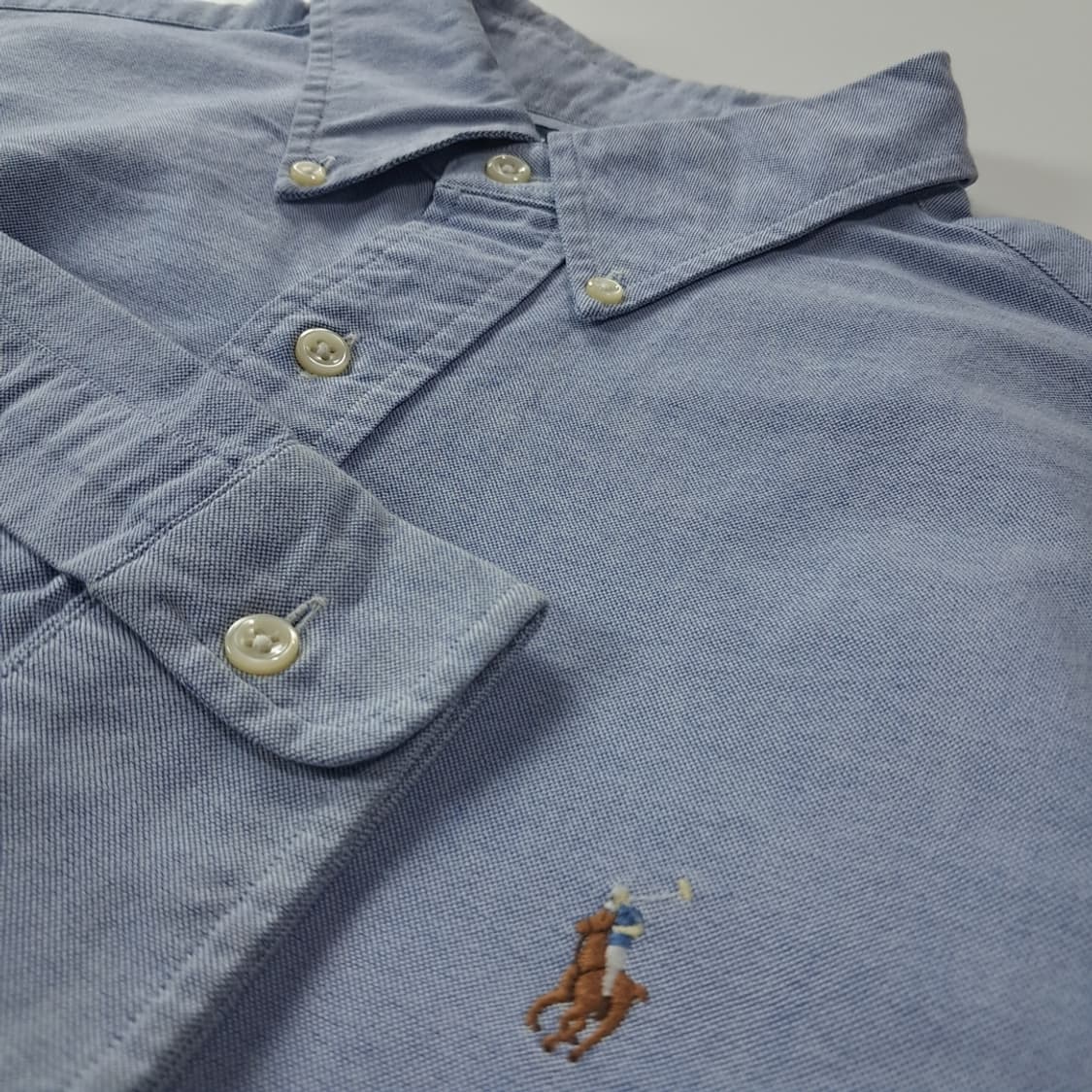 CK357 XL 폴로 90s 홍콩판 클래식 더스티 블루 셔츠 남방 상품이미지4