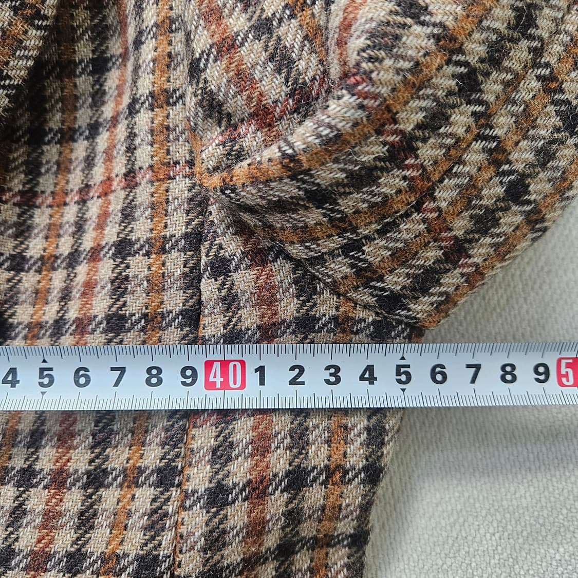 36 산드로 여성 롱 체크 울 코트 0408Y 상품이미지5