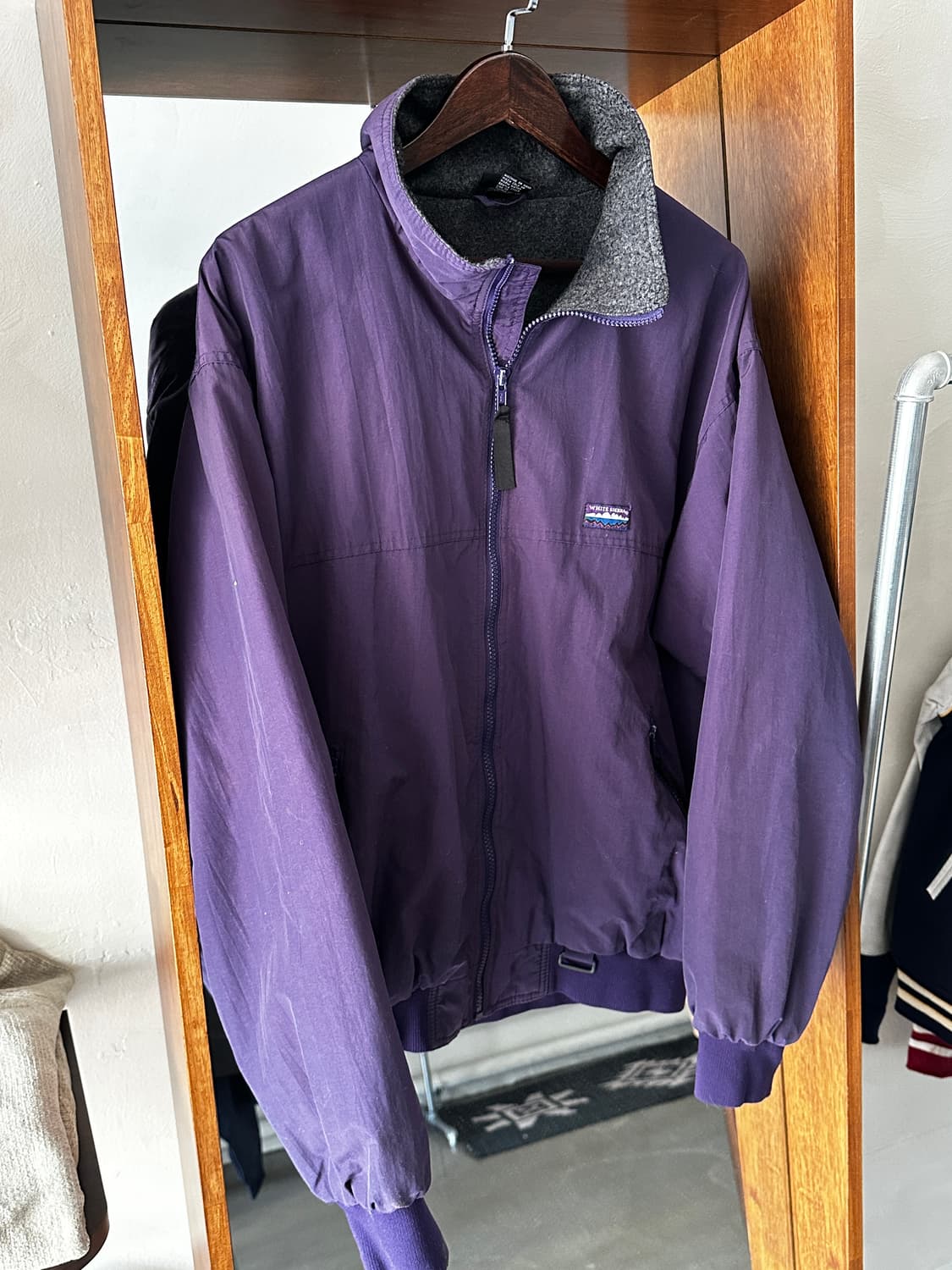 90s White sierra 플리스 라이닝 나일론 웜업 자켓 상품이미지3