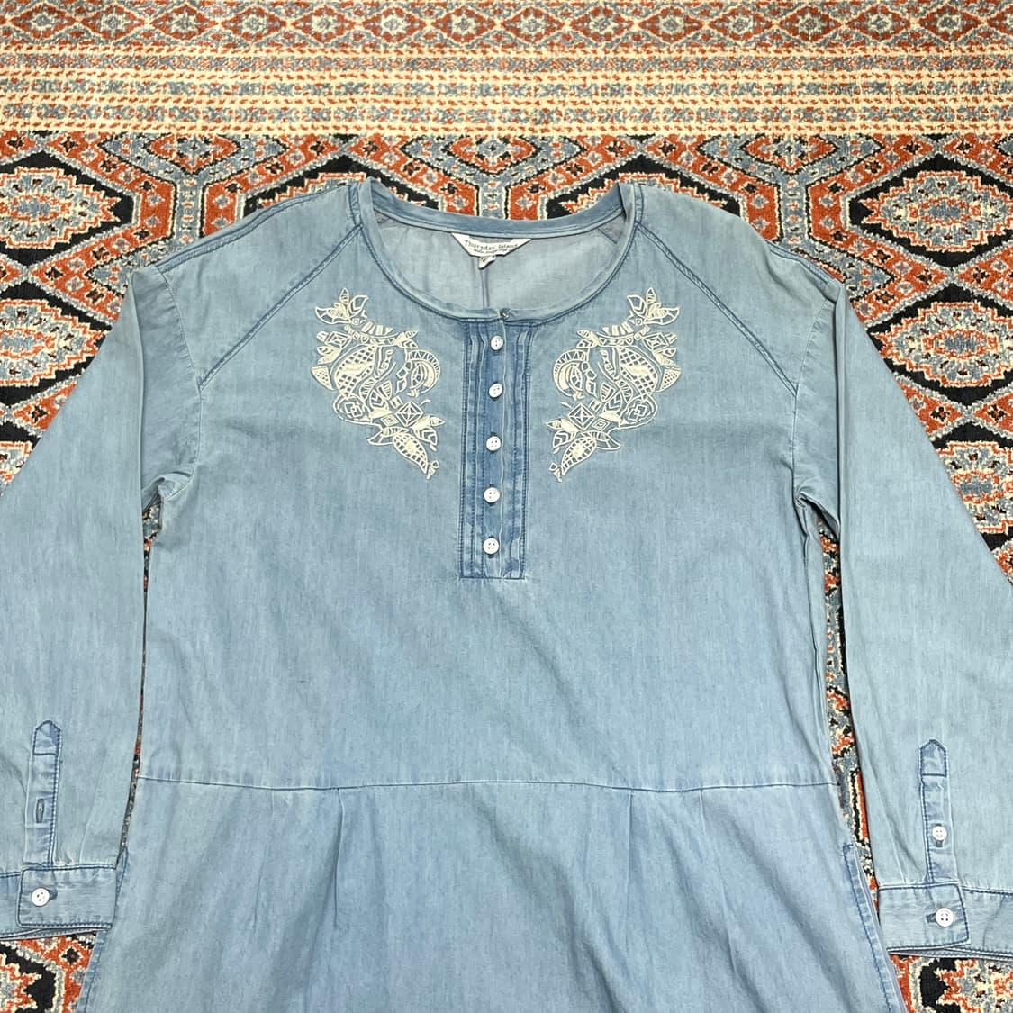 써스데이아일랜드 자수 청 원피스 여성S 상품이미지2